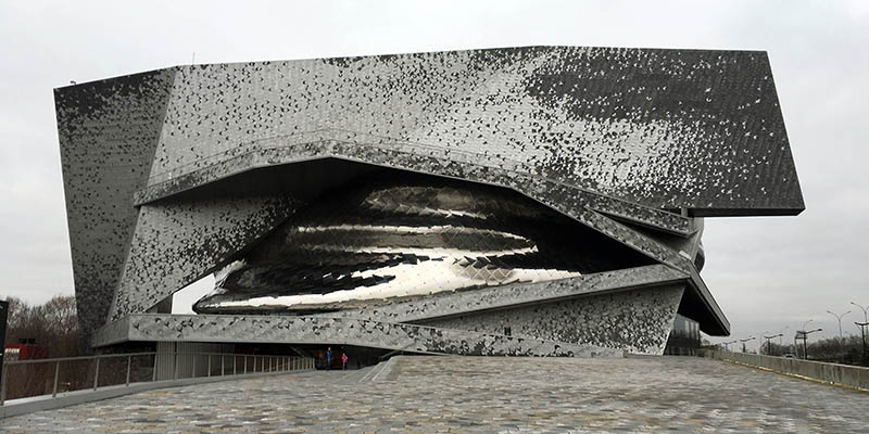 Modern architecture in Paris Philharmonie by Ateliers Jean Nouvel