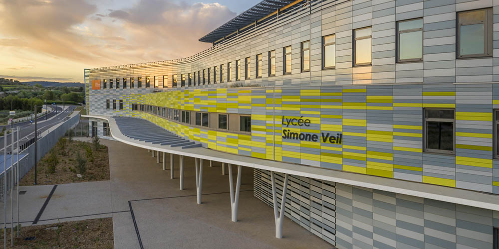 Lycée Simone Veil, a wooden high school by Hellin Sebbag Architects